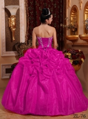 Ball Gown Sweetheart Floor-length Organza Appliques Best Quinceanera Dress