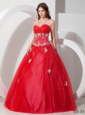 Ball Gown Sweetheart Tulle In New Styles With Appliques and Beading Quinceanera Dress