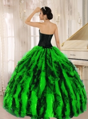Beaded and Ruffled Sweetheart For Multi-color Quinceanera Dress Hawaii