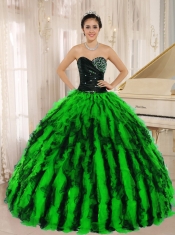 Beaded and Ruffled Sweetheart For Multi-color Quinceanera Dress Hawaii