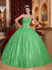 Beautiful Discount Green Ball Gown Sweetheart With Beading Quinceanera Dress