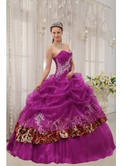 Beautiful Fuchsia Ball Gown Sweetheart Floor-length 2014 Spring Quinceanera Dresses