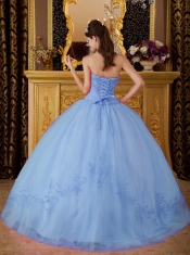Beautiful Lilac Ball Gown Sweetheart Floor-length Tulle Appliques For Sweet 16 Dresses