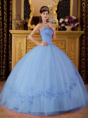 Beautiful Lilac Ball Gown Sweetheart Floor-length Tulle Appliques For Sweet 16 Dresses