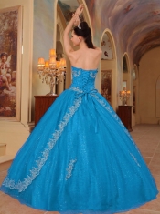 Beautiful Romantic Dropped Sweetheart Floor-length Organza Beautiful Quinceanera Dress With Embroidery and Beading