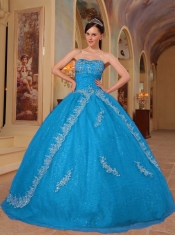 Beautiful Romantic Dropped Sweetheart Floor-length Organza Beautiful Quinceanera Dress With Embroidery and Beading