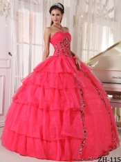 Cheap Ball Gown Sweetheart Floor-length Organza Paillette For Sweet 16 Dresses