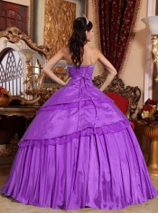 Cheap Discount Quinceanera Dress In Purple Ball Gown Sweetheart With Appliques