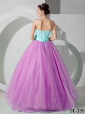 Classical Ball Gown Strapless In Colourful Sashes and Ruching For Quinceanera Dresses