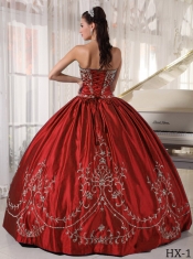 Classical Ball Gown Strapless With Satin Embroidery Made For Quinceanera Dress