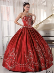 Classical Ball Gown Strapless With Satin Embroidery Made For Quinceanera Dress
