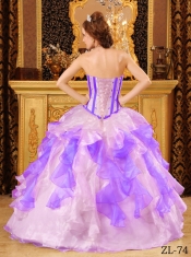 Classical Multi-Color Ball Gown Sweetheart With Organza Appliques And Ruffles Quinceanera Dresses