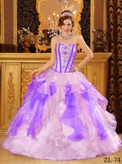 Classical Multi-Color Ball Gown Sweetheart With Organza Appliques And Ruffles Quinceanera Dresses