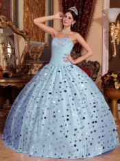 Classical Purple Ball Gown Sweetheart With Tulle Sequins For Quinceanera Dress