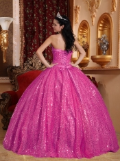 Classical Quinceanera Dresses In Hot Pink Ball Gown Sweetheart With Beading