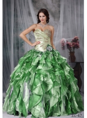 Colorful Ball Gown Sweetheart With Beading and Ruffles Quinceanea Dress In New Styles