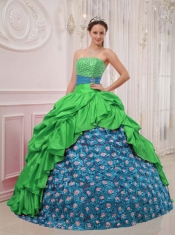 Colourful Ball Gown Strapless Floor-length Beading For Sweet 16 Dresses