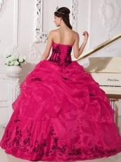 Colourful Ball Gown Strapless Floor-length Organza Appliques For Sweet 16 Dresses
