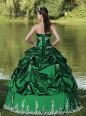 Custom Made Green Cheap Quinceanera Dresses Party Wear With Ball Gown Floor-Length Satin