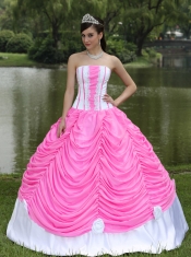 Custom Made Quinceanera Dress With Strapless Ball Gown Hot Pink and Pick-ups In New Styles