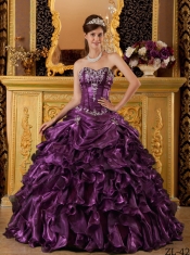 Dark Purple Ball Gown Sweetheart With Ruffles Organza Quinceanera Dress In New Styles Dark Purple Ball Gown Sweetheart With Ruffles Organza Quinceanera Dress In New Styles