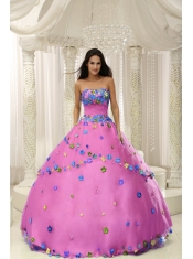 Discount Quinceanera Dress In Hot Pink Ball Gown For Custom Made Appliques Decorate Bodice