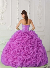 Discount Quinceanera Dress In Lavender Ball Gown Strapless With Organza Beading