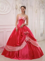 Elegant Ball Gown Red Sweetheart Floor-length 2014 Spring Quinceanera Dresses