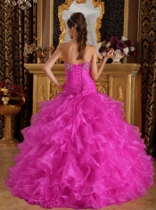 Exclusive Ball Gown Sweetheart Floor-length Organza Beading Pretty Quinceanera Dresses