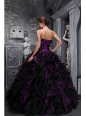Exclusive Strapless With Appliques and Ruffles In Multi-color For Discount Quinceanera Dress