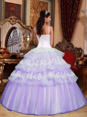 Exquisite Lilac Ball Gown Spaghetti Straps Floor-length 2014 Spring Quinceanera Dresses