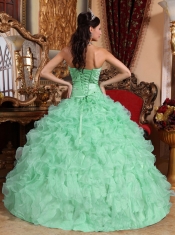 Fashionable Ball Gown Organza Sweetheart Floor-length 2014 Spring Quinceanera Dresses