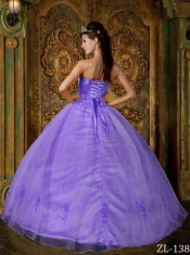 Fashionable Discount Quinceanera Dress In Lavender Ball Gown Strapless With Appliques