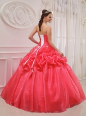 Fashionable Red Ball Gown Lace-up Strapless Floor-length 2014 Spring Quinceanera Dresses