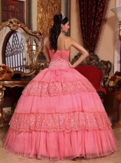 Fashionable Watermelon Ball Gown Strapless Floor-length 2014 Spring Quinceanera Dresses