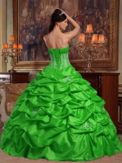 Gorgeous Green Ball Gown Strapless Floor-length 2014 Spring Quinceanera Dresses