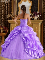 Lavender Ball Gown 15th Birthday Dresses  Taffeta and Tulle Beading