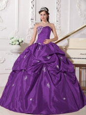 Lavender Ball Gown Sweetheart With Taffeta Beading Classical Quinceanera Dresses