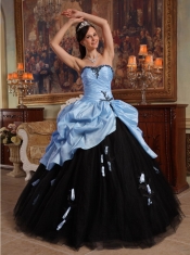 Lilac and Black Ball Gown Sweetheart Pretty Quinceanera Dresses with  Hand Flowers Tulle and Taffeta