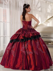 Lovely Ball Gown Strapless With Taffeta Beading Classical Quinceanera Dresses