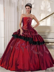 Lovely Ball Gown Strapless With Taffeta Beading Classical Quinceanera Dresses