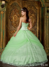 Modernistic Apple Green Ball Gown Sleeveless Beautiful Quinceanera Dress 2014
