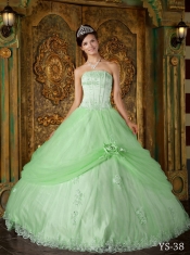 Modernistic Apple Green Ball Gown Sleeveless Beautiful Quinceanera Dress 2014
