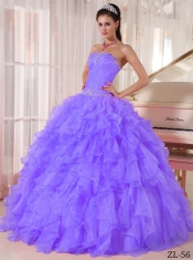 Modest Sweet 16 Sleeveless Lace-up Organza Beautiful Quinceanera Dress Of The brand new style