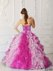 Multi-color A-Line / Princess Sweetheart Quinceanera Dress with  Organza Beading