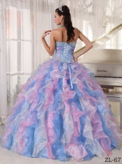 Multi-color Ball Gown In New Styles Sweetheart With Organza Appliques Quinceanera Dress