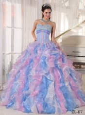 Multi-color Ball Gown In New Styles Sweetheart With Organza Appliques Quinceanera Dress