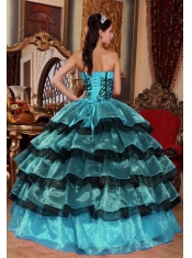 Multi-color Ball Gown Sweetheart Pretty Quinceanera Dresses with  Organza Ruffles