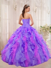 Multi-colored Ball Gown Sweetheart Pretty Quinceanera Dresses with  Organza Appliques