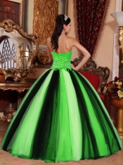 Multi-colored Ball Gown Sweetheart Pretty Quinceanera Dresseswith  Tulle Beading